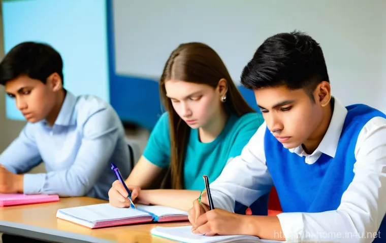 주택관리사 수험생 커뮤니티 활용법 - **Prompt:** A vibrant and diverse group of young adults, aged approximately 18-25, enthusiastically ...