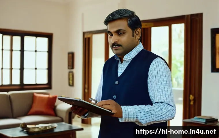 주택관리사 급여 평균 및 실태 - A professional Indian house manager in his early career, dressed neatly in formal casual attire, man...