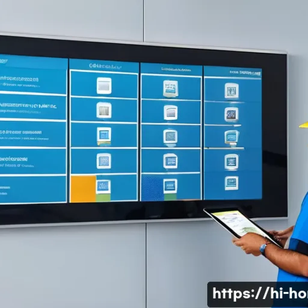 주택관리사와 유지보수업체의 협업 사례 - A vibrant and detailed scene showing a property manager and maintenance company staff engaged in cle...