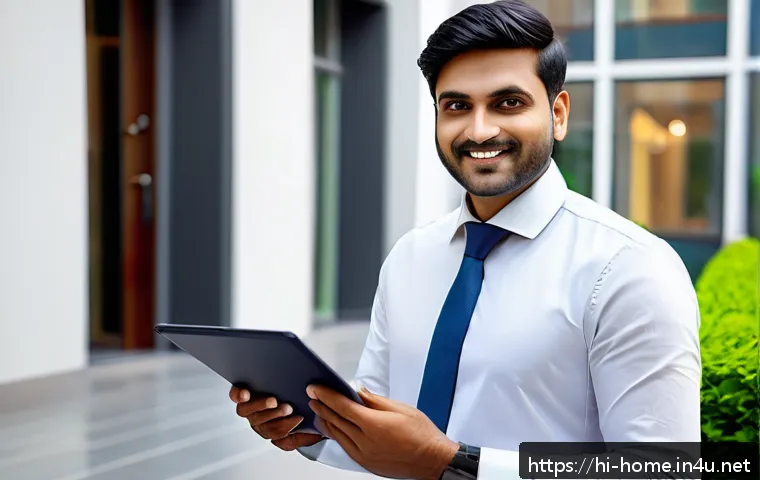 주택관리사와 공동주택 관리 차이 - A professional Indian residential property manager in a modern urban apartment setting, dressed in f...
